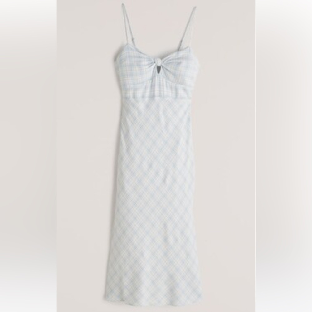 Abercrombie & Fitch Sm Blue Plaid Midi Dress